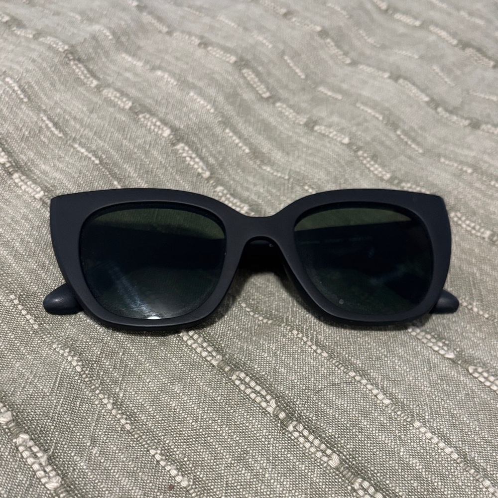Toms Black Frame Sunglasses with Green Temples